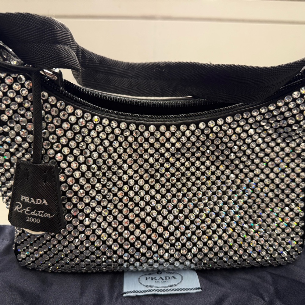 Prada Black and Silver Crystal Studded Bag - Picture 3 of 6